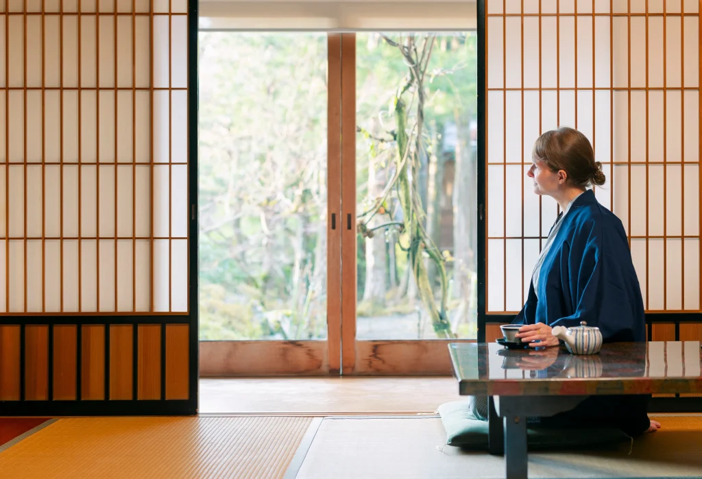 a women in japanese room