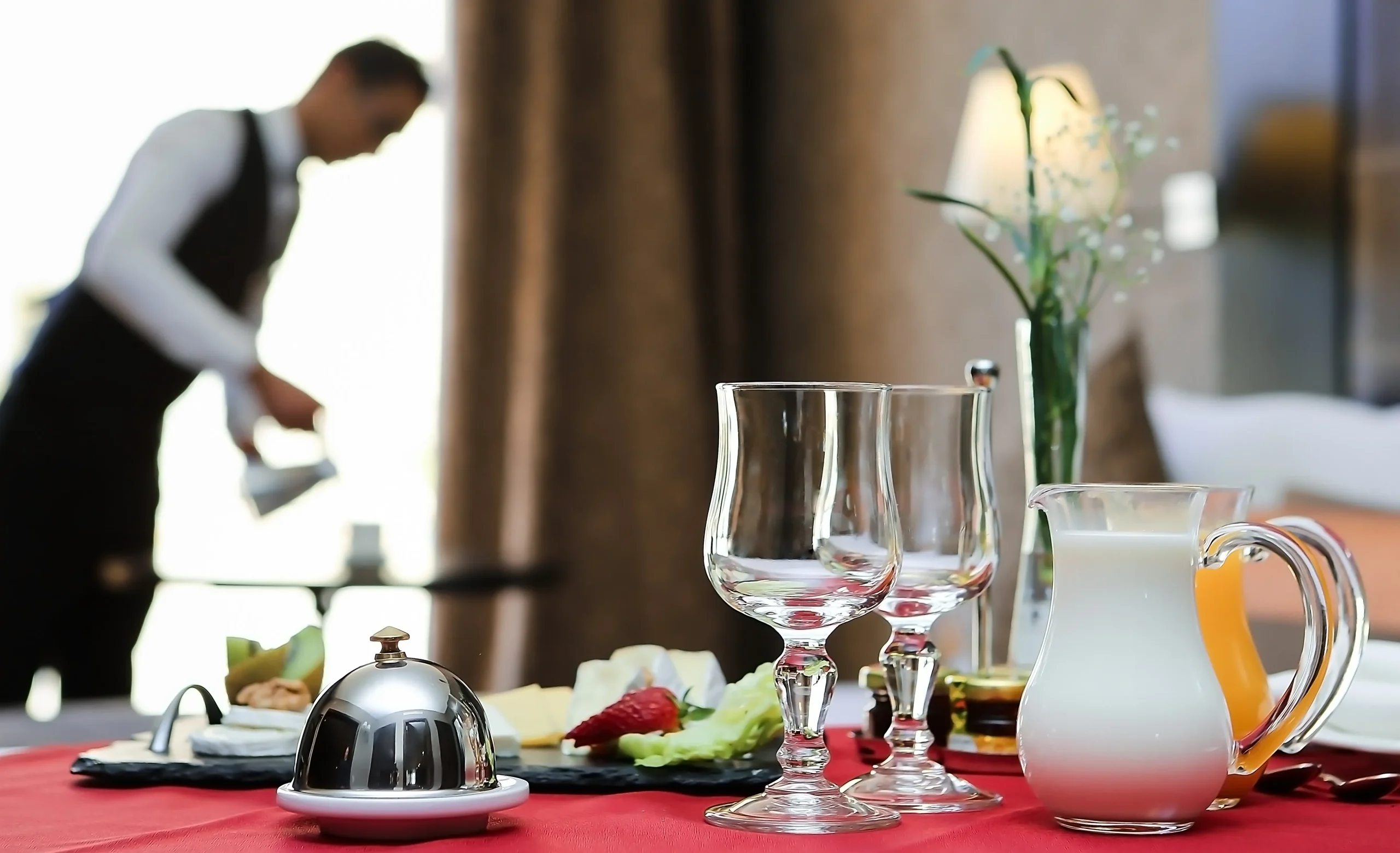room service in a luxury hotel