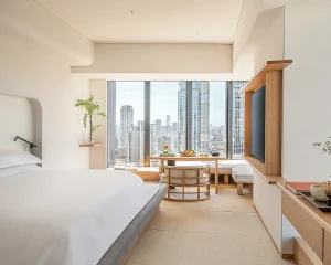 Room at Four Seasons Osaka with skyline view