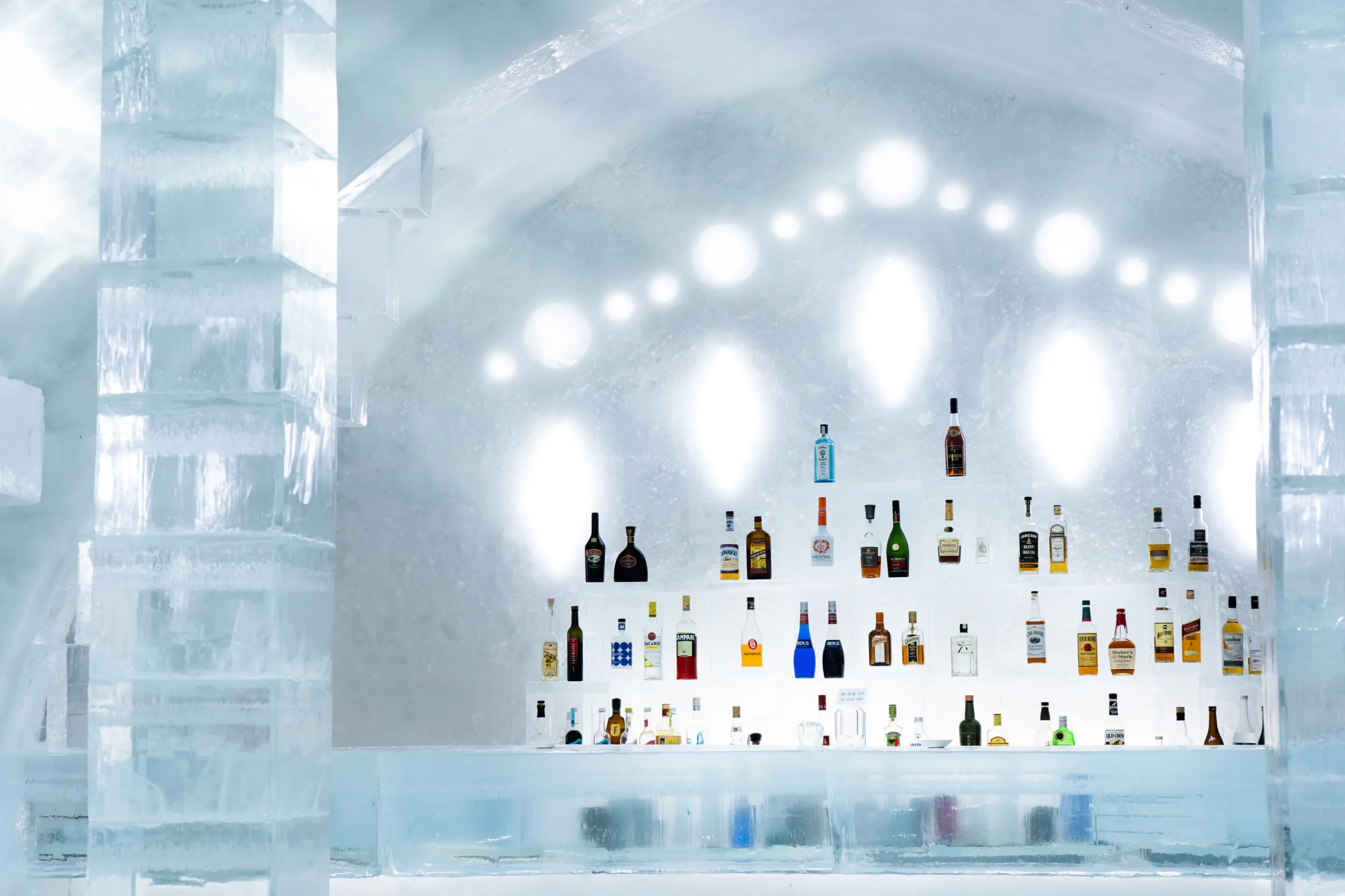 Ice Bar inside the Ice Village at Hoshino Resorts Tomamu, Hokkaido, Japan