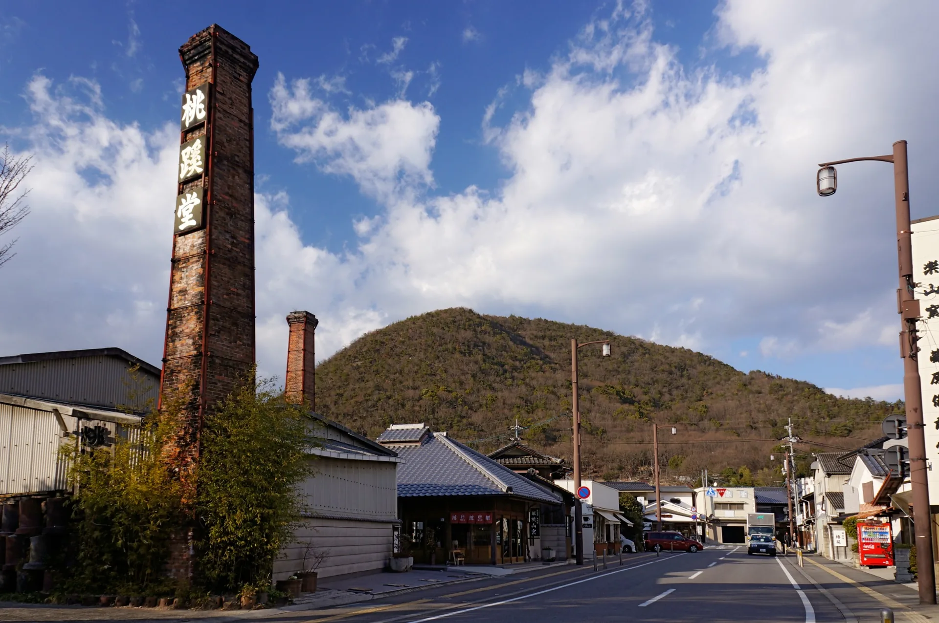 Brick kiln chimneys in Imbe, Bizen City, Okayama, a center of Bizen ware production