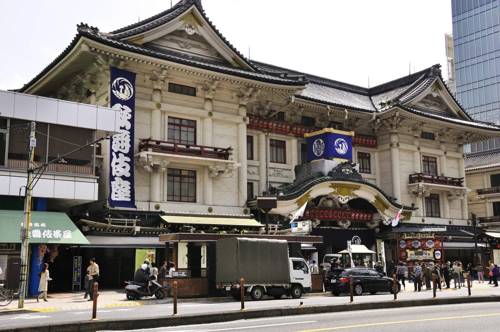 Front exterior of Kabukiza Theatre in Ginza, Tokyo