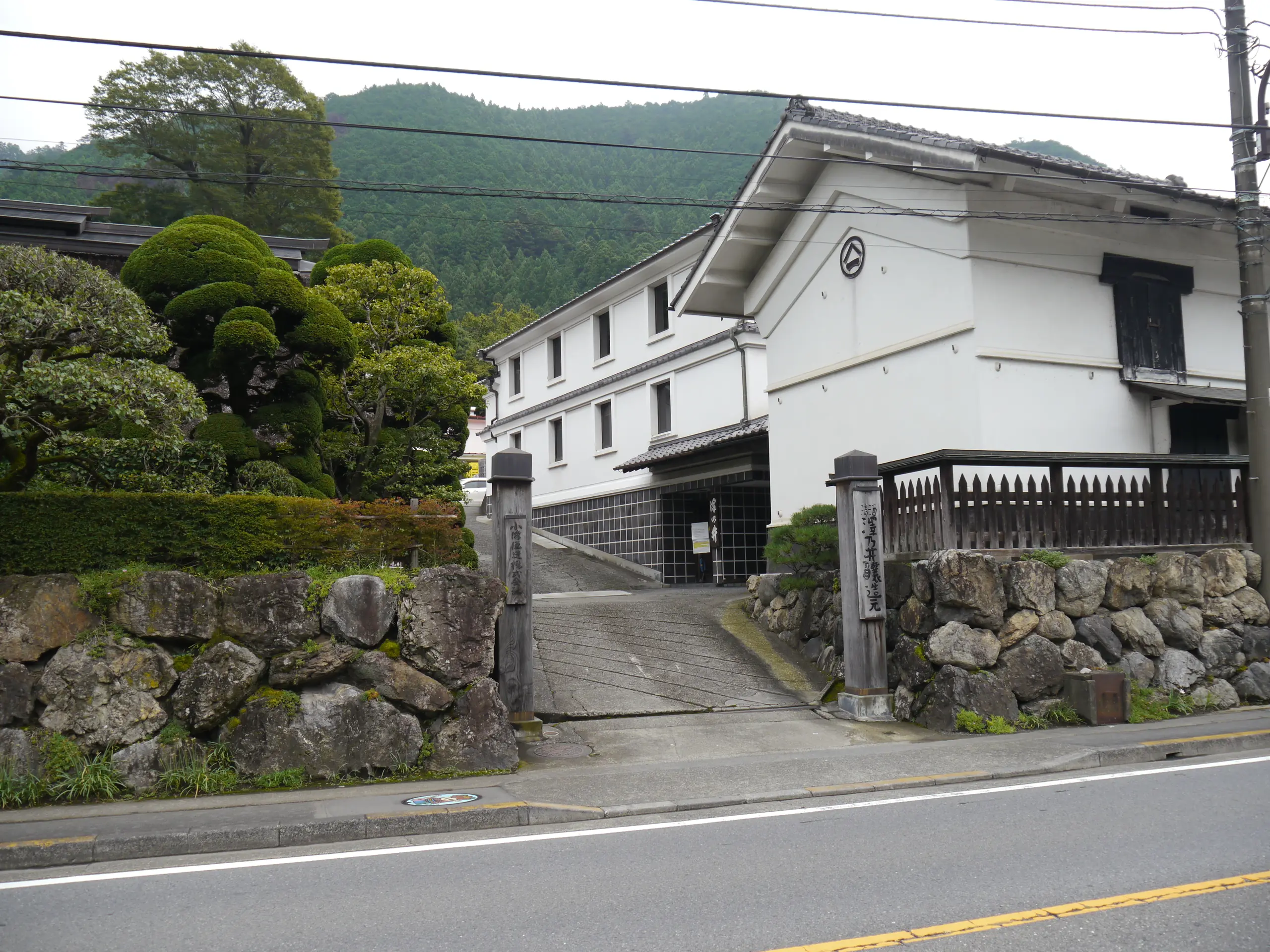 Buildings of Ozawa Shuzo, the brewery that produces Sawanoi sake, in Ome, Tokyo.
